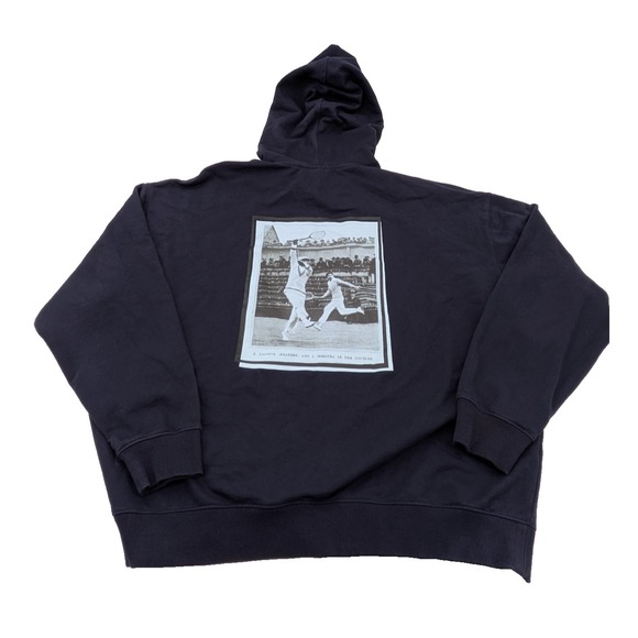 Lacoste Other - Lacoste LIVE Pullover Sweatshirt Size 2XL Navy Cloud Print Hoodie Tennis Players